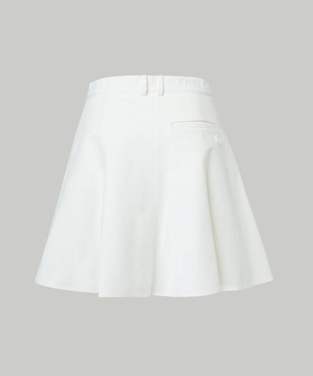 Anell Golf Cotton Flared Skirt - Ivory