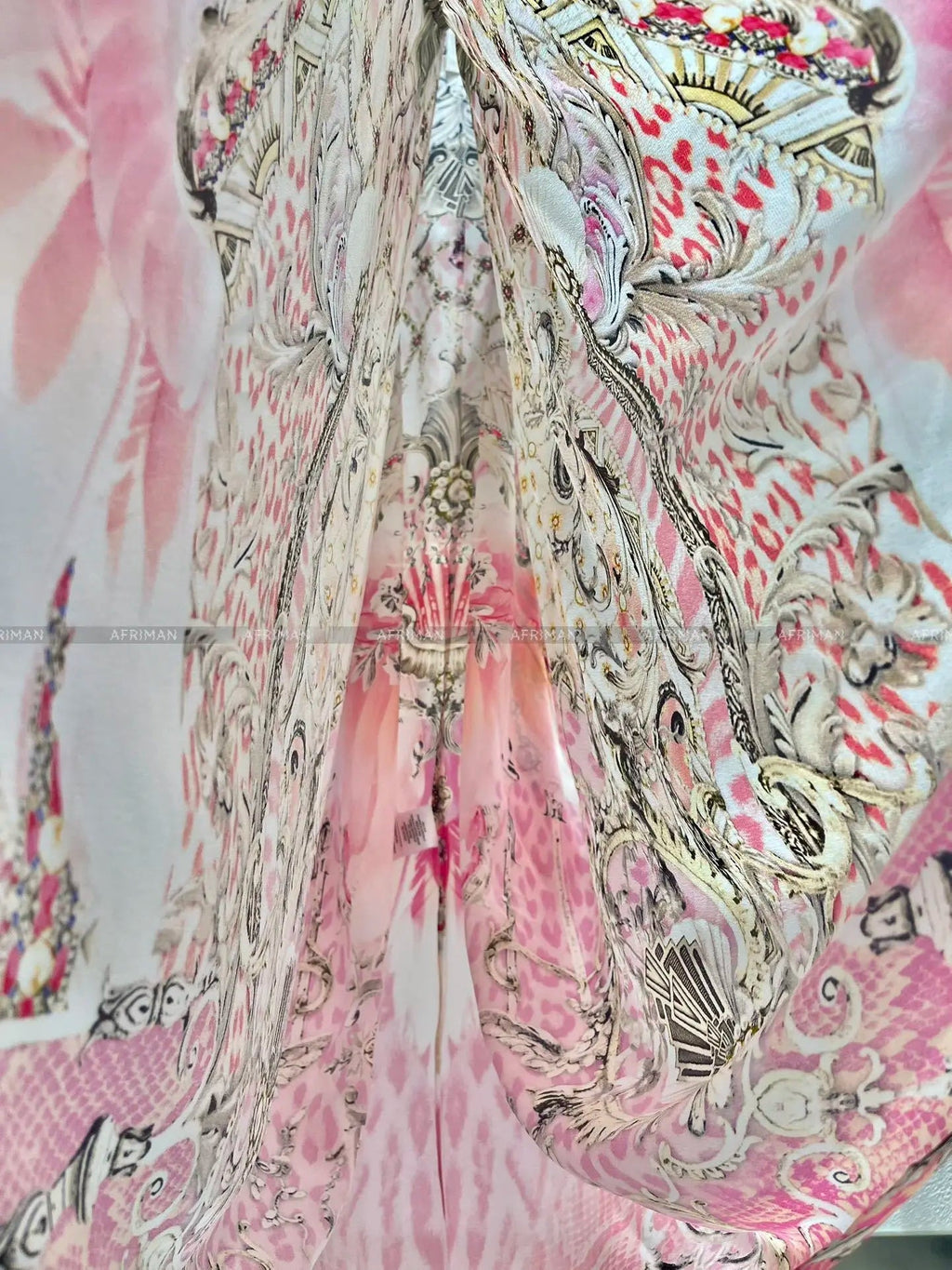 Exquisite designer dress Women New V Neck Crystal Beaded Flare Sleeve